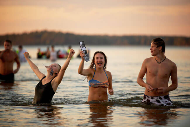 Water sports by the coast